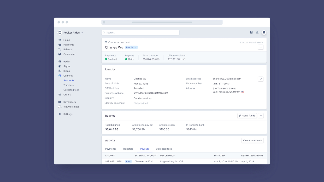 Screenshot of app Stripe