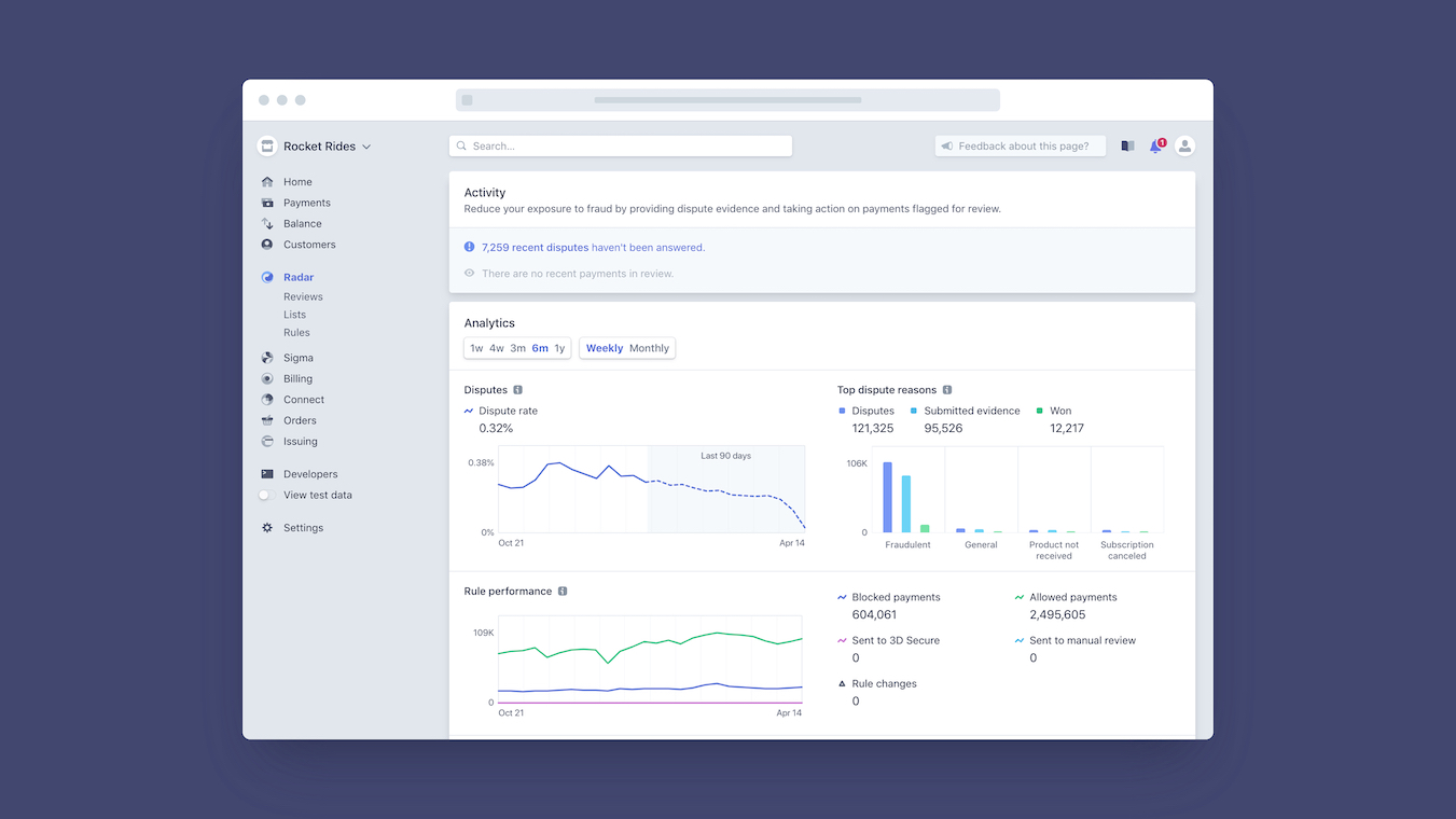 Screenshot of app Stripe