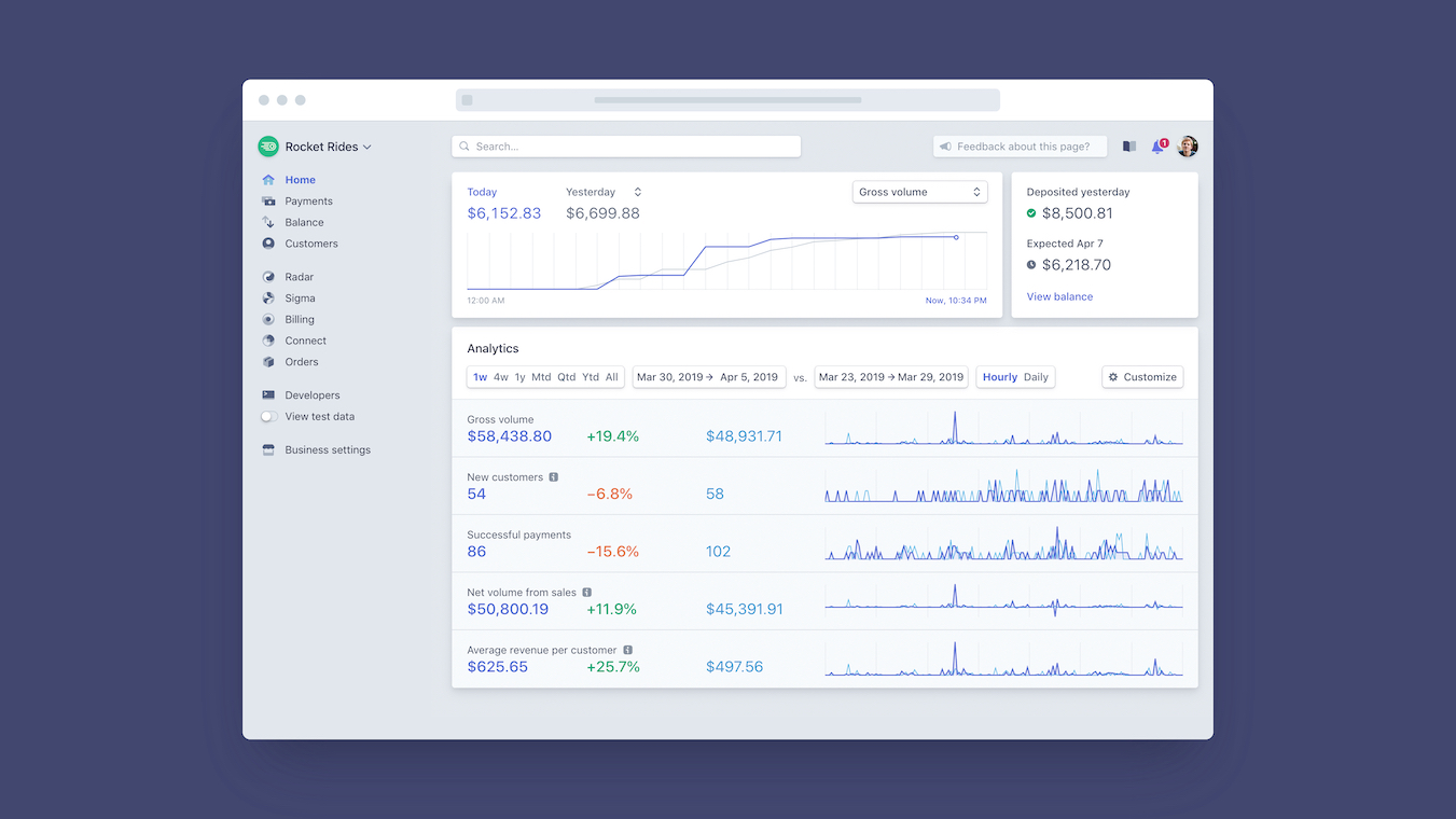 Screenshot of app Stripe