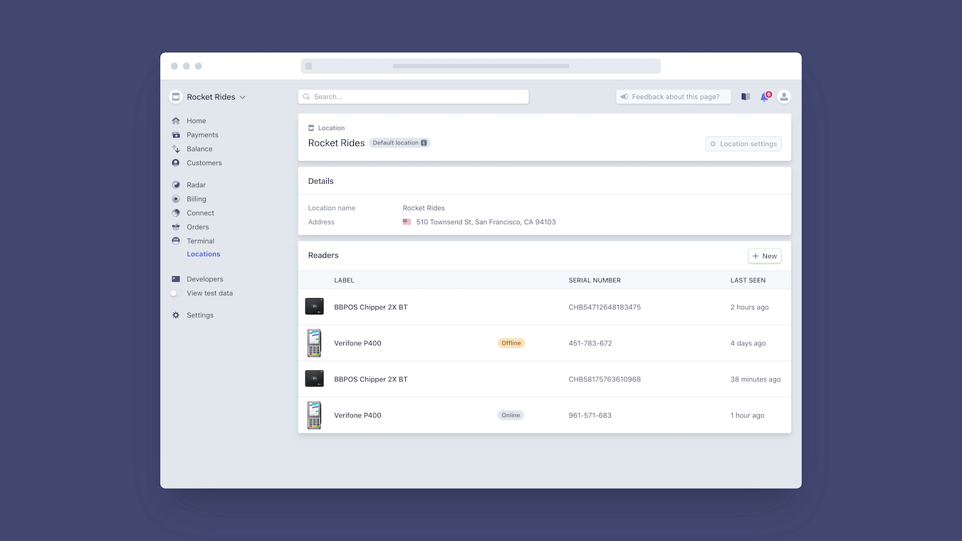 Screenshot of app Stripe